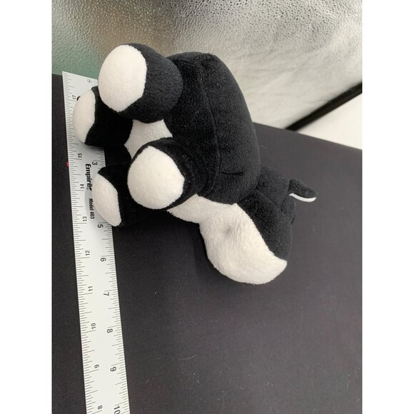 Russ Berrie & Co Black & White Tuxedo Tabby Cat #49296 Stuffed Animal - Picture 5 of 6